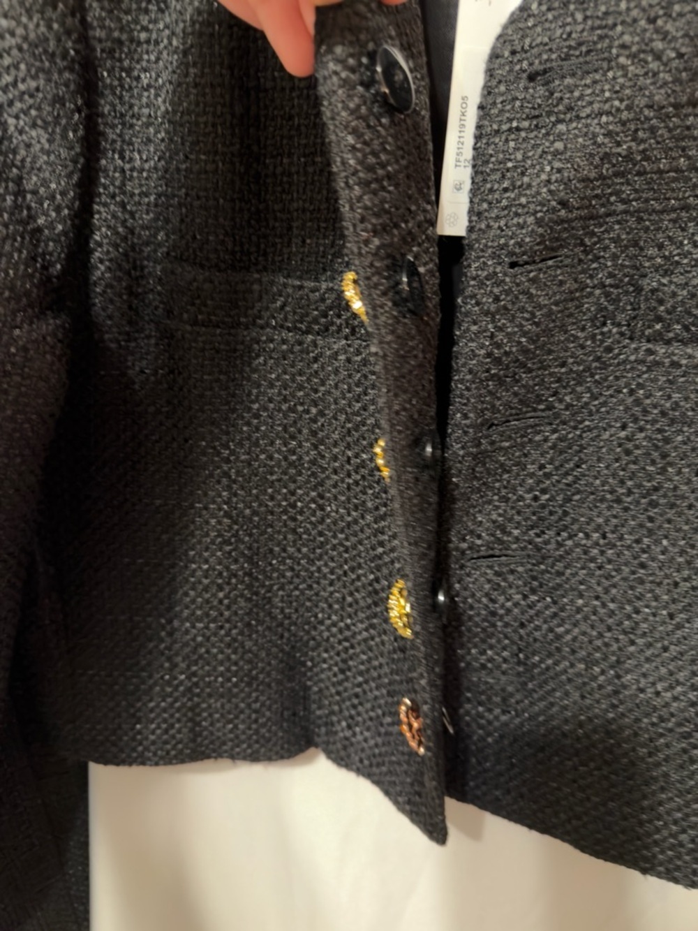 NWT Derek Lam 10 Crosby JULIETTE TWEED JACKET, BLACK-currently sold at Nor - Picture 15 of 16